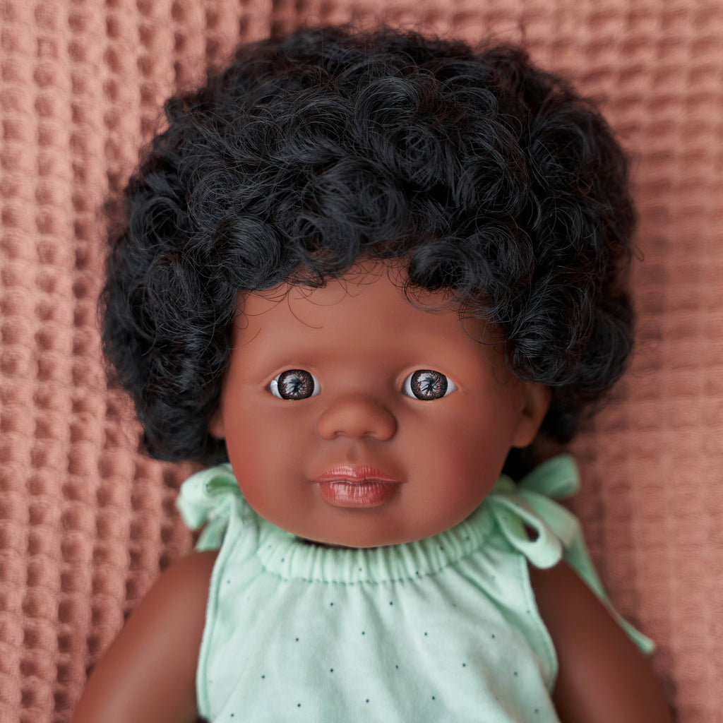 Baby Doll Afro-Amerikaans Meisje 38 cm