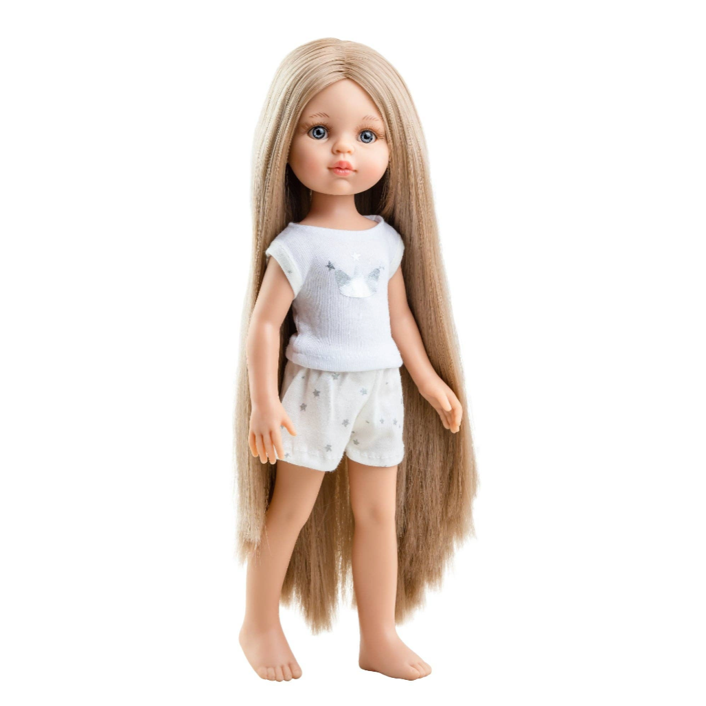 Carla-Modepuppe – lange Haare im Schlafanzug