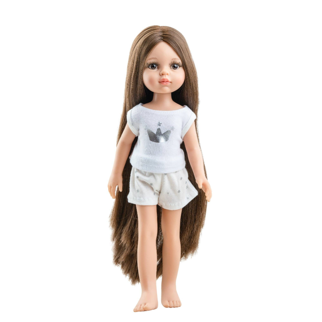 Carol-Modepuppe – lange Haare im Schlafanzug